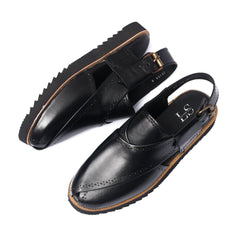 Brooklyn - Men's Oxblood Box Leather High Shine Sandal - LS-2