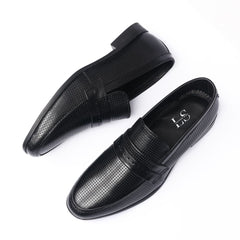 Smeaton - Men's Black Pebble Grain Leather Loafer - LS-14
