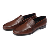 Brasilia - Men's Brown Pebble Grain Leather Loafer - LS-11