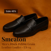 Smeaton - Men's Black Pebble Grain Leather Loafer - LS-14