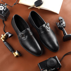 Brecon - Men's Black Calf Leather Single Monkstrap - LS-13