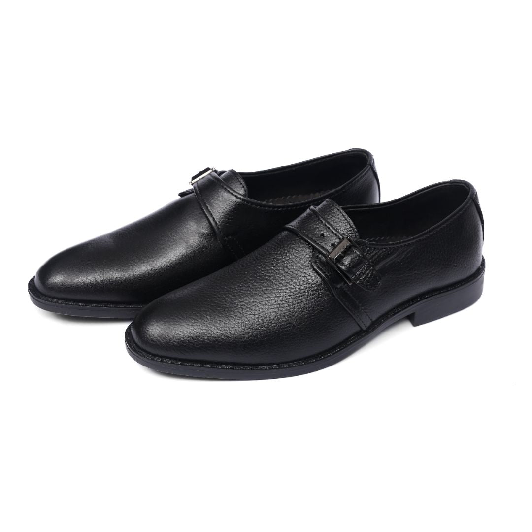 Brecon - Men's Black Calf Leather Single Monkstrap - LS-13