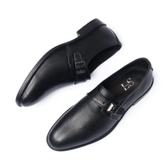 Brecon - Men's Black Calf Leather Single Monkstrap - LS-13