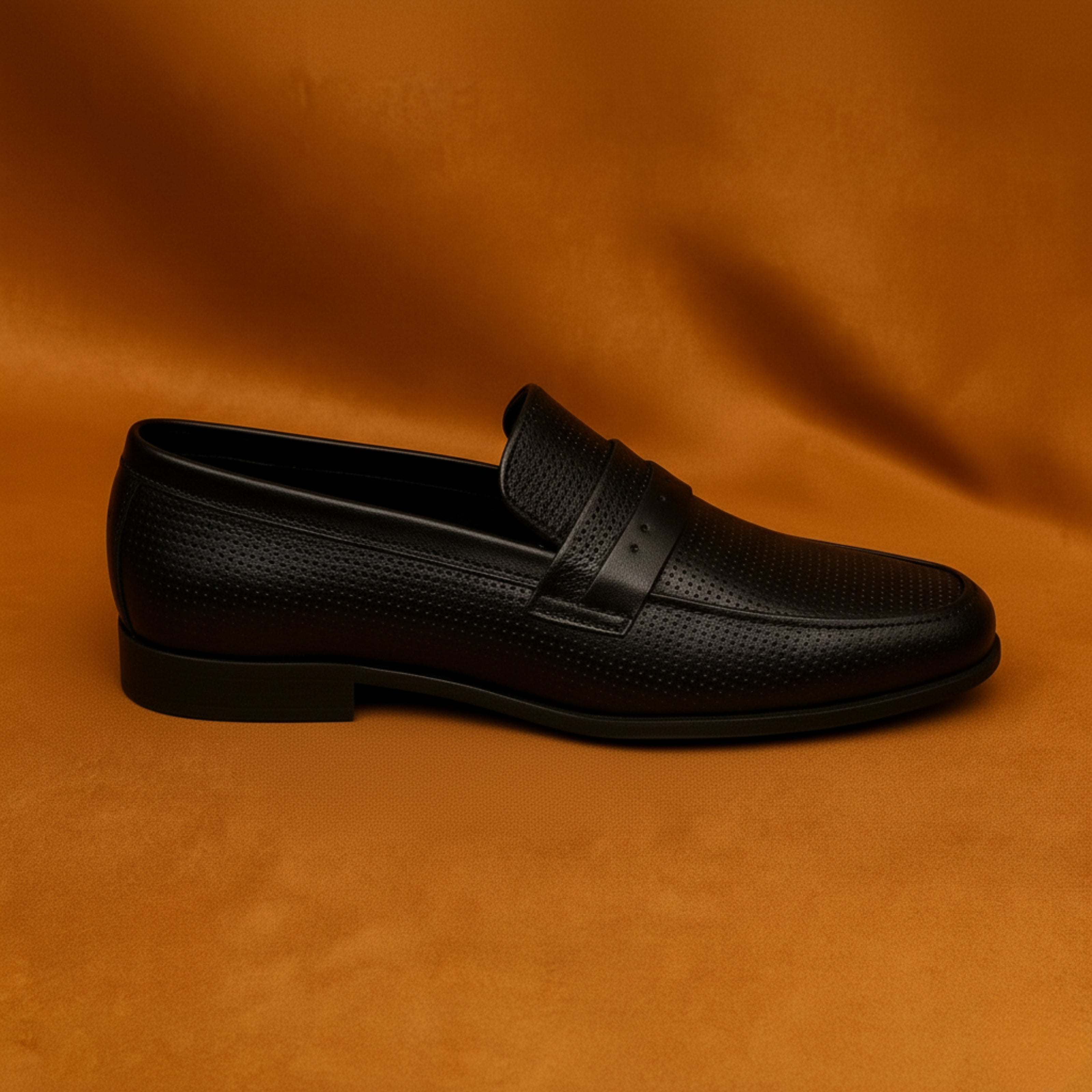 Smeaton - Men's Black Pebble Grain Leather Loafer - LS-14